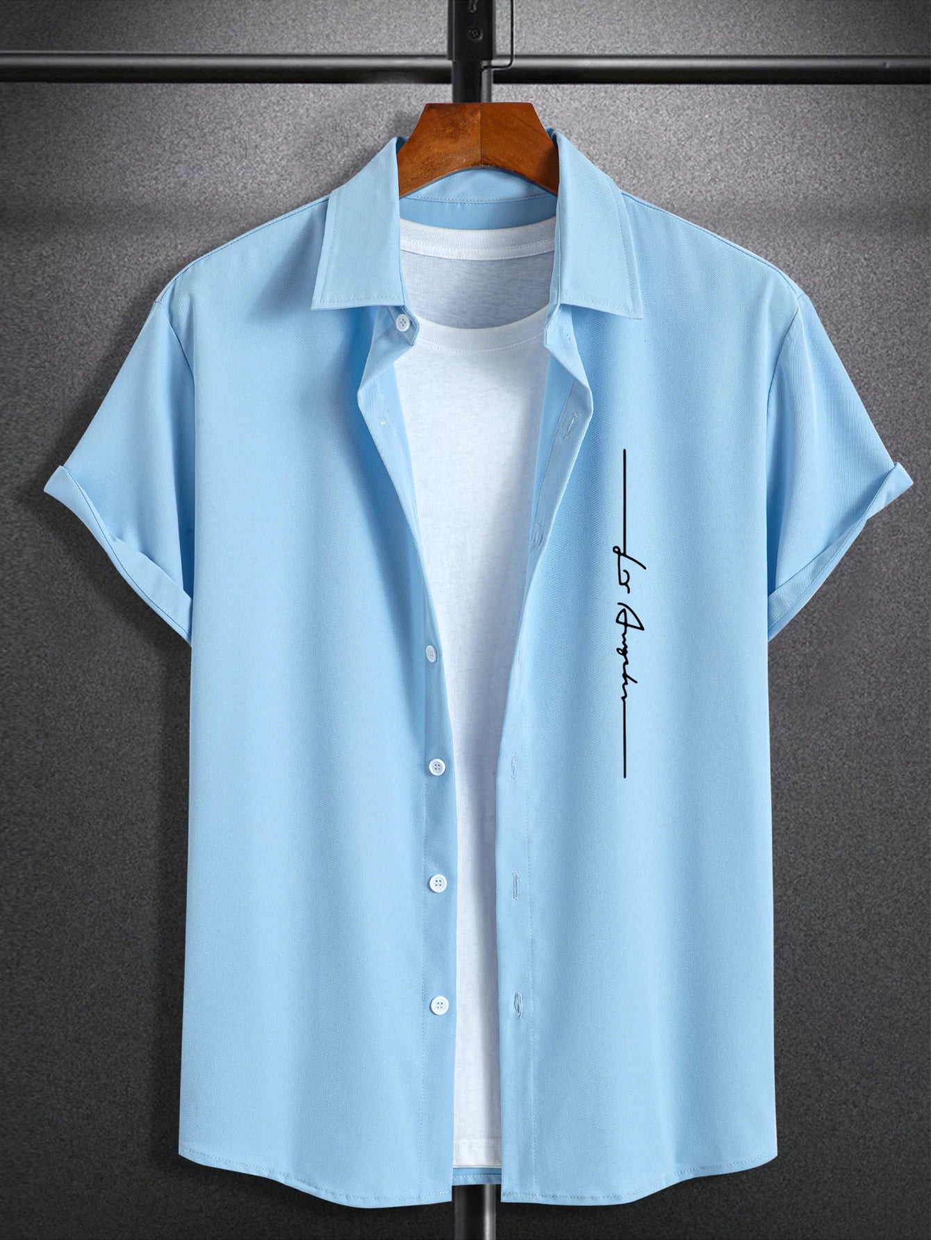 Men's short-sleeved shirt Muscle men's fitness shirt summer men's sports elastic breathable Slim show muscle short-sleeved shirt