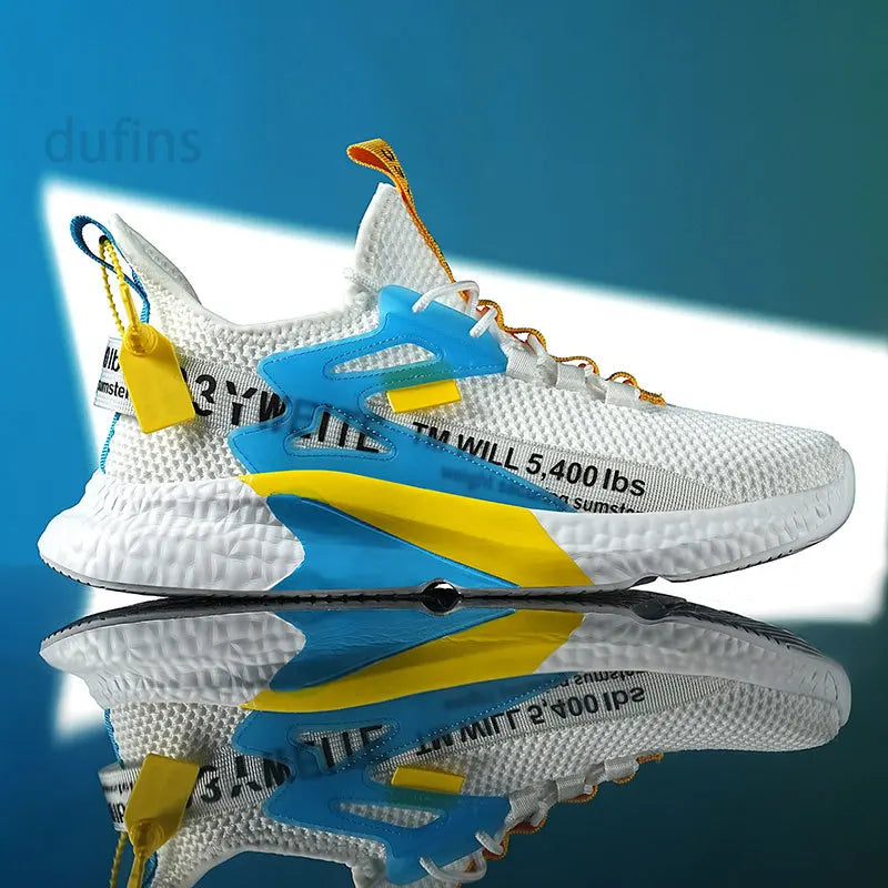 Men's new shoes sneakers light casual fashion running elastic leisure outdoor mesh summer sports tennis man walking 2025 size