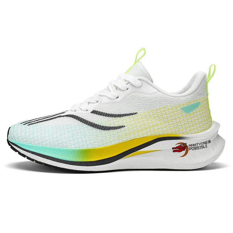 Marathon Air Cushion Carbon Plate Sports Running Shoes Men Breathable Lightweight Women's Comfortable Athletic Nonskid Sneakers