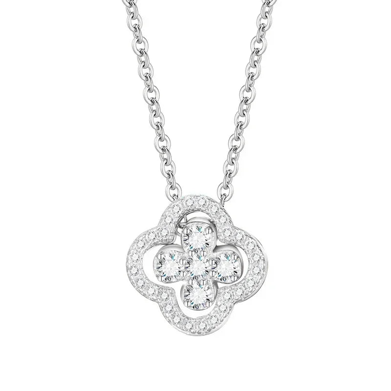 18K Gold Plated Fashion Classic Viral Clovers Pendant Necklace 2 in 1 Convertible women Titanium Steel Jewelry Accessories Gifts
