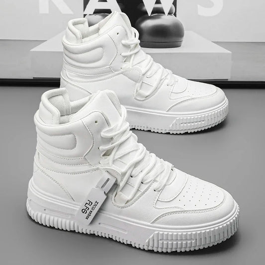 Casual Sneaker High-top Male Sneakers Loafers Shoes for Men Skateboard Sports and Leisure Wear-resistant Non-Slip All-match New