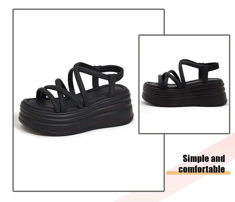 Women's Sandals Are Fashionable and Versatile. 2025 New Summer Style Outer Wear That Does Not Tire Your Feet. Platform Thick-Soled Women's Shoes. Non-Slip Roman Beach Shoes