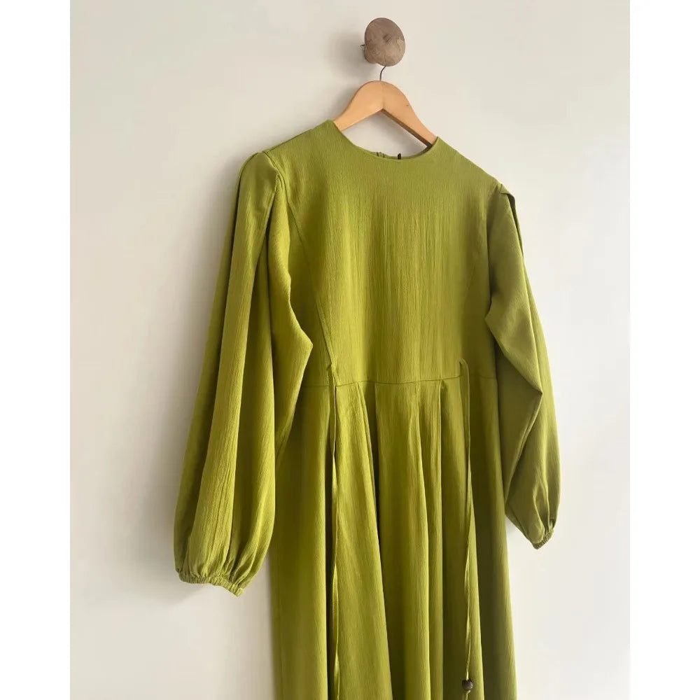 Eid Muslim Abaya Dress Women Modest Kaftan Jalabiya Lace Up Ramadan Morocco Dubai Abayas Islam Vestidos Arab Long Robe Dresses