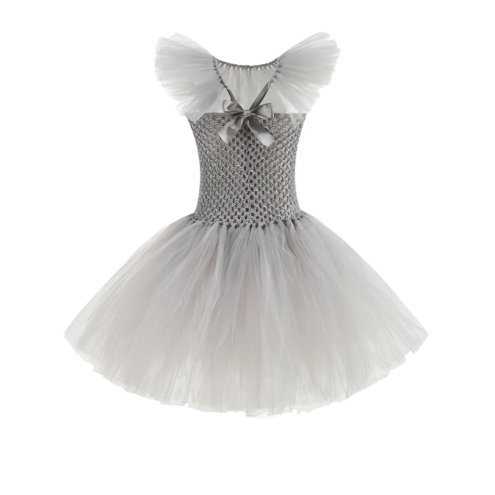 2025 Halloween Cosplay Costume For Kids Gray Joker Girls Tutu Dress Scary Clown Costume Carnival Party Dress Up