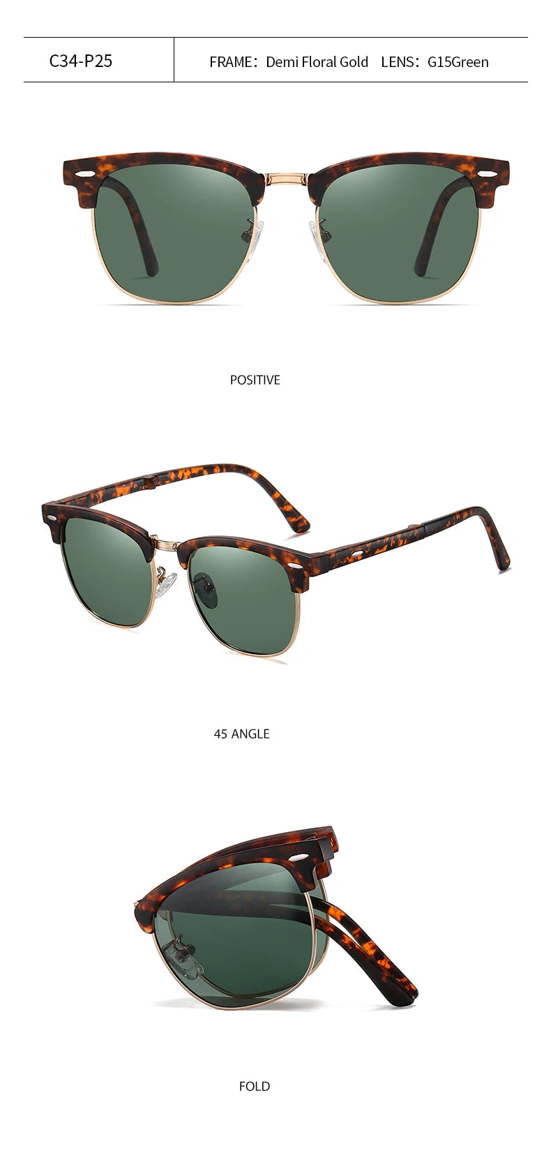 Folding HD Polarized Men Women Sunglasses Designer Club Brand Folded Driving Sun Glasses Blinded DroppShipping Master Shades