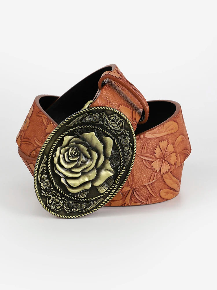 Hip Hop Punk Belt Retro Fashion Personality White Wide Edge Love Casual Versatile Belt Women's Fashion Y2K Couple