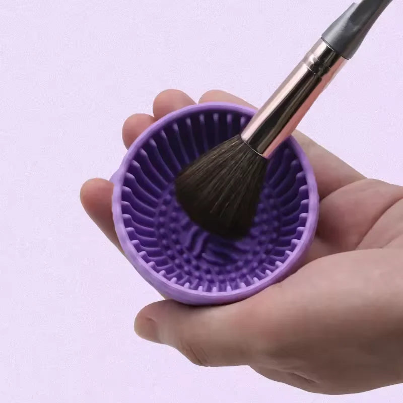 New Quick Clean Makeup Brush Cleaner - Premium Silicone Scrubber & Non-slip Bowl - Effortless Deep Cleaning for All Facial