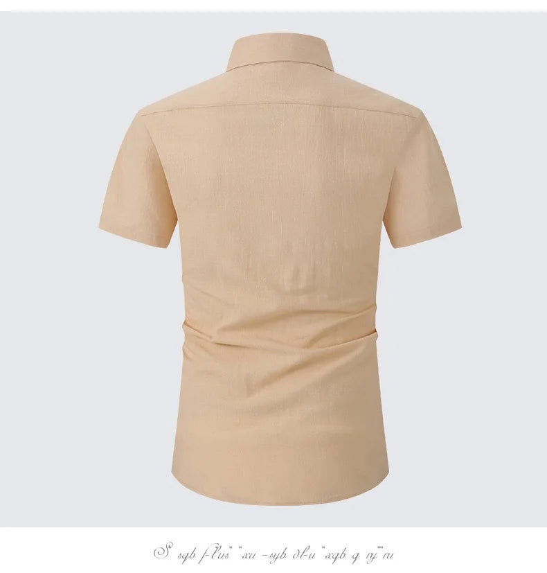 Men's short-sleeved shirts are casual, trendy, comfortable, cool on the street, versatile, simple and slimming in summer