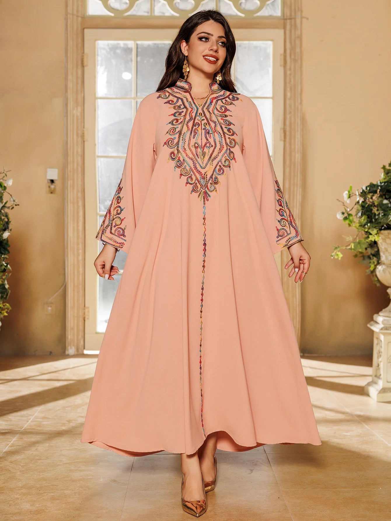 Ramadan Abaya for Women Muslim Embroidery Dress Dubai Kaftan Turkey Arab Robe Eid Djellaba Caftan Marocain Femme Jalabiya Kebaya