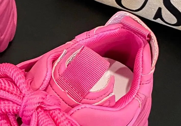 Hidden Heels White Chunky Sneakers Women Breathable Lace Up High Platform Shoes Woman 2025 Autumn Non-Slip Thick Bottom Sneakers