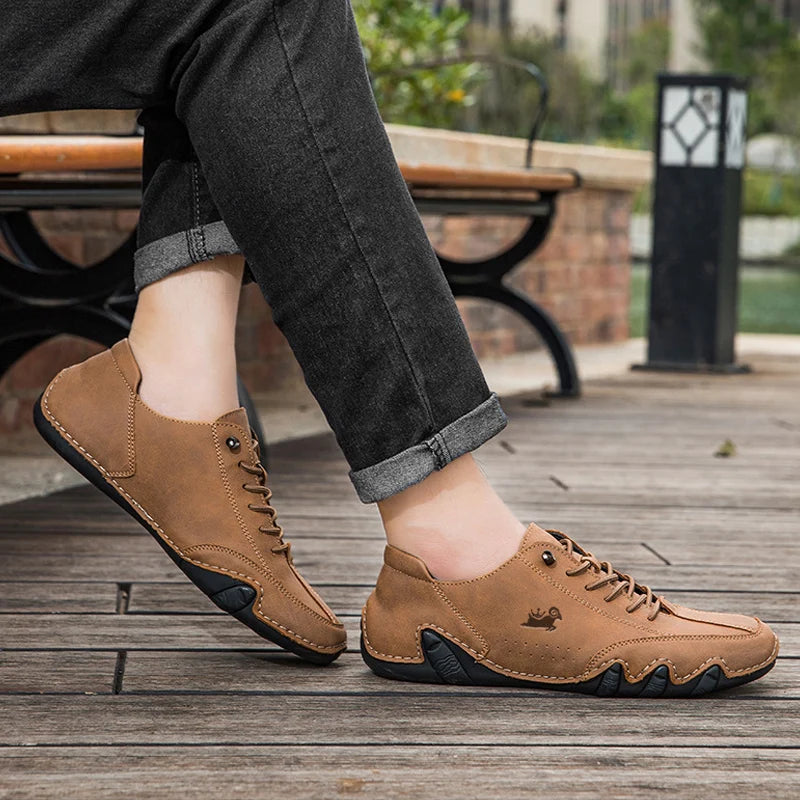 Men Casual Sneaker Leather Shoes for Men Luxury Brand Men Shoes Fashion Moccasins Man Sports Walking Footwear Motorcycle Shoes