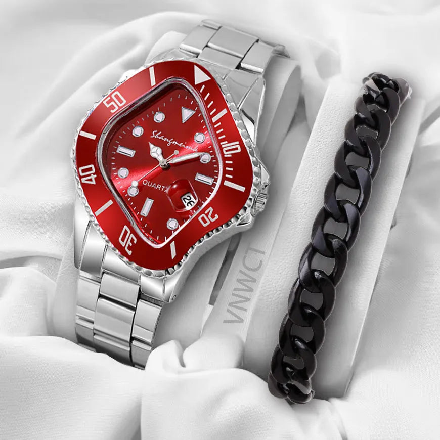 New Water Ghost Watch Men's Business Quartz Watch Bracelet Profile-shaped Alloy Business for Men