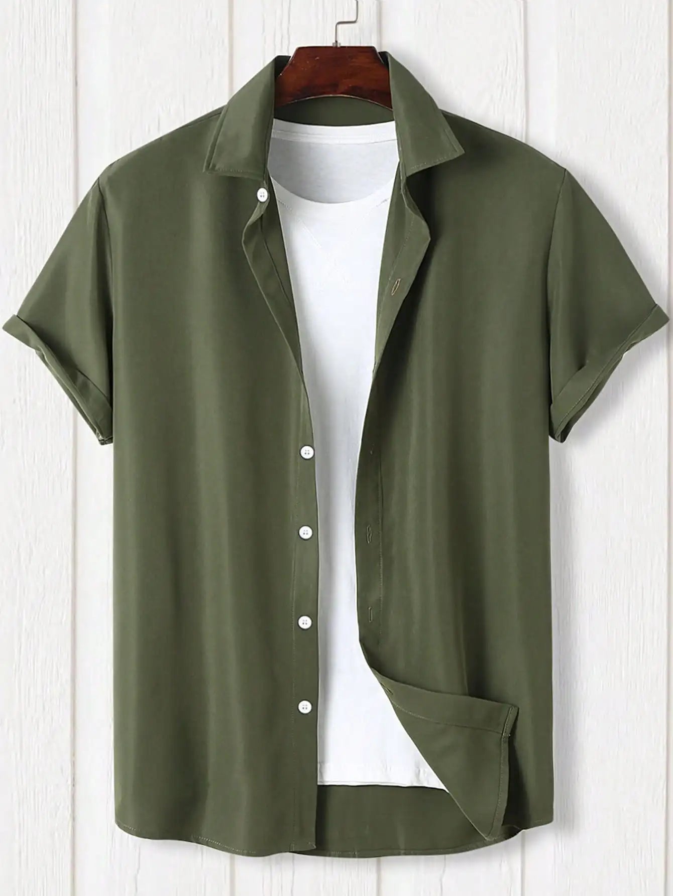 New short-sleeved shirt men's summer thin section trend Slim business casual half-sleeved shirt