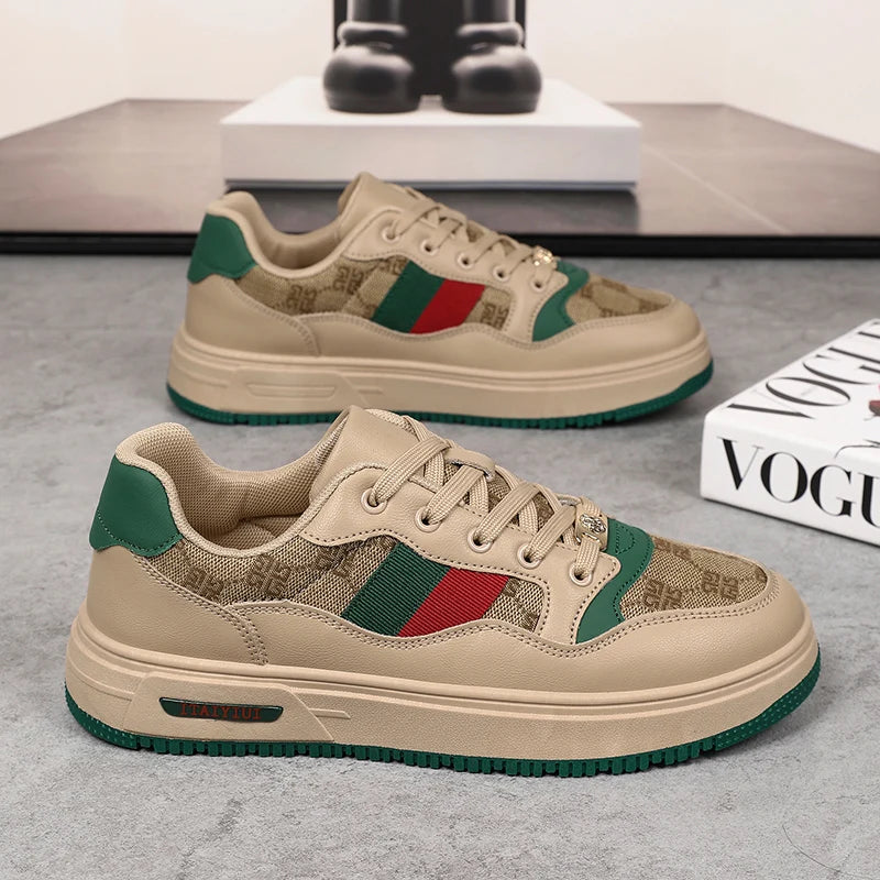 Men's Sports Shoes Fashion Thick Soled Breathable Comfortable Casual Shoes Outdoor Walking Lightweight Flat Shoes