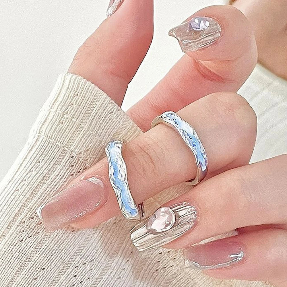 Romance Luminous Couple Ring Fashion Women Men Adjustable Finger Glow in Dark Blue Light Rings Vintage Luxury Love Couples Rings