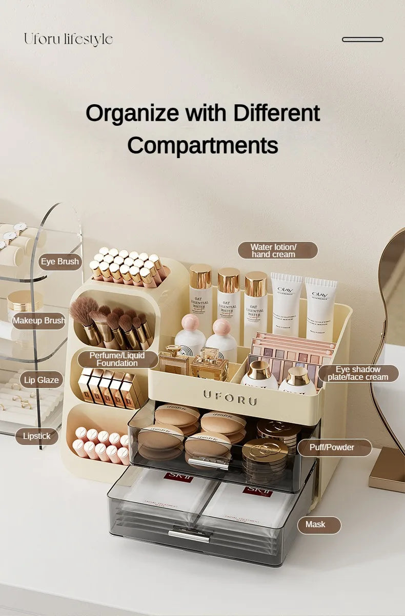 Makeup Organizer with Drawers for Vanity Spacious Cosmetic Display Case ,Perfect Storage Solution for Beauty Essential