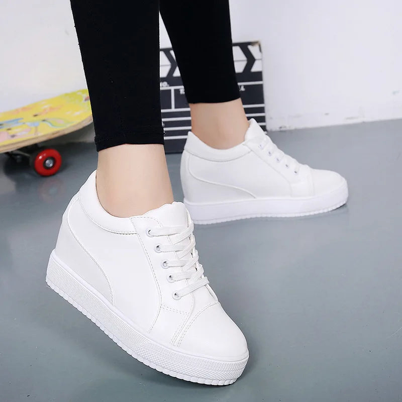 hot White Hidden Wedge Heels sneakers Casual Shoes Woman high Platform Shoes Women's High heels wedges Shoes For Womenbn54