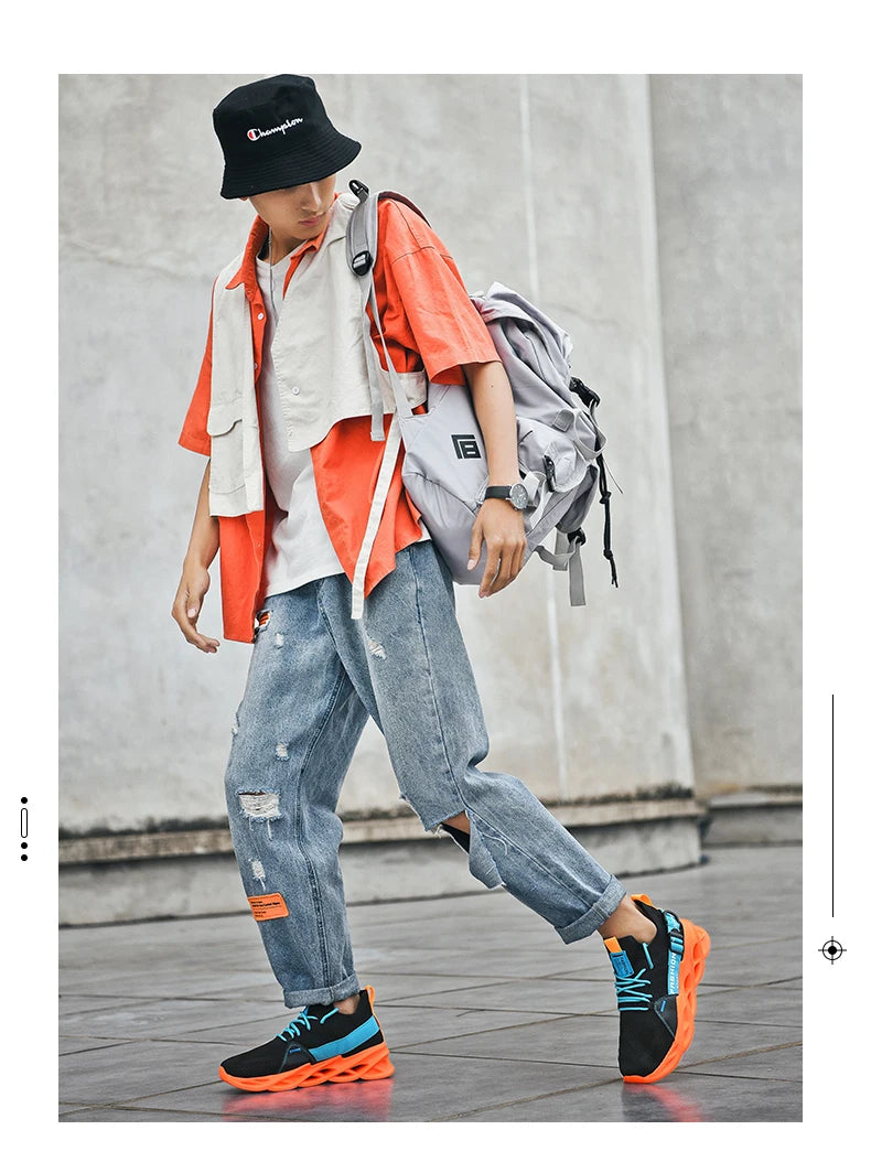 Sneakers Men Mesh Breathable Casual Men Shoes Unisex Light Soft Thick Sole Hole Couple Shoes Athletic Sneakers Women Shoes