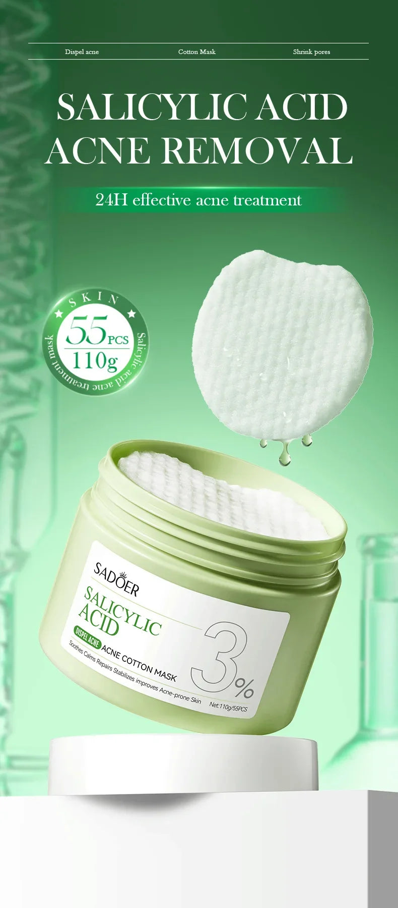 Salicylic Acid Cleansing Essence Lotion Moisturizing and Hydrating Face Cream Acne Amino Acid Skin Care Series