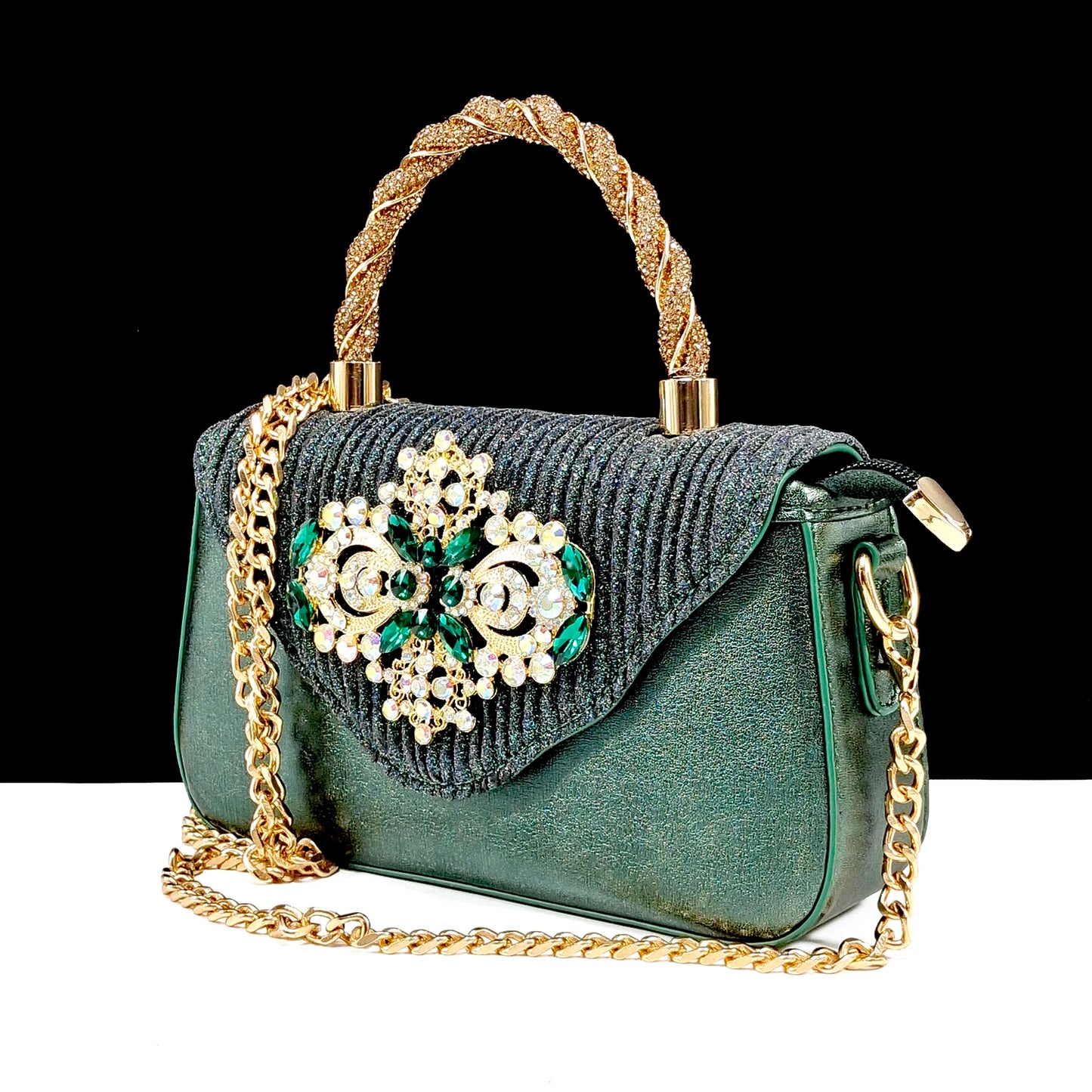 Italian Design Peach Color Pointed Toe Shoe & Bag Set Rhinestone Luxury  Women's High Heels for Parties By QSGFC