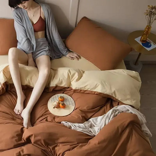 Soft and Colorful 150X200cm Down Duvet Cover, Simple and Solid Color Pattern Summer Duvet Cover Suitable for All Skin Types