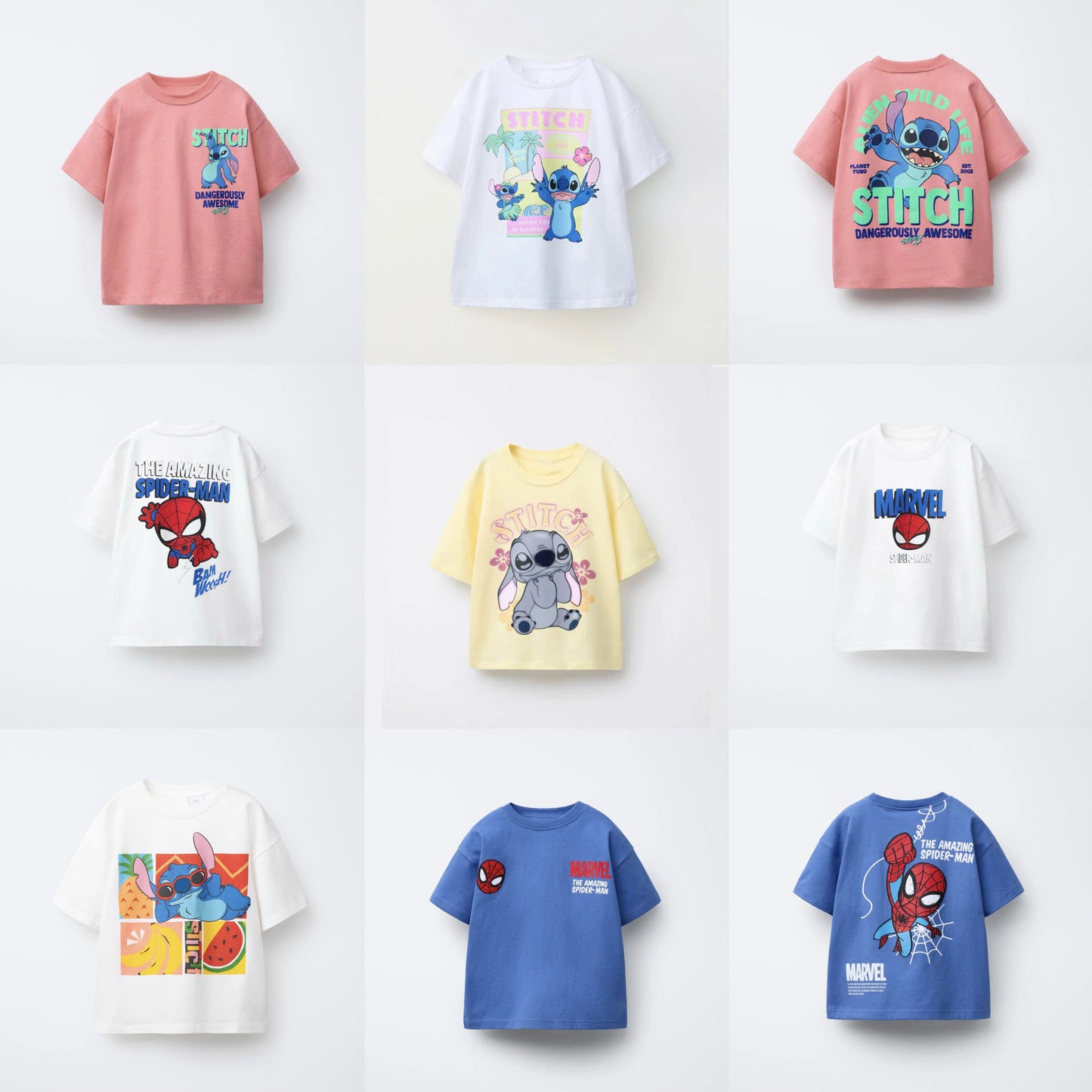 Boys Cartoon T Shirt Casual Loose Pure Cotton Short Sleeve Bottoming Shirt Girls Baby New Printed Tees Cute Round Neck Tops