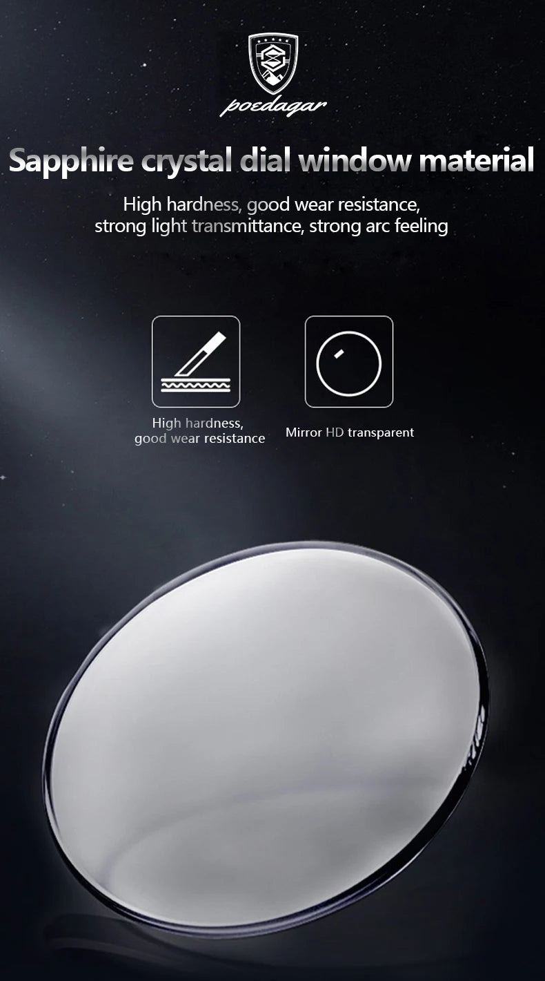 POEDAGAR Luxury Military Watches For Men Stainless Steel Quartz Waterproof Luminous Man Watch Chronograph Sport Men's Wristwatch