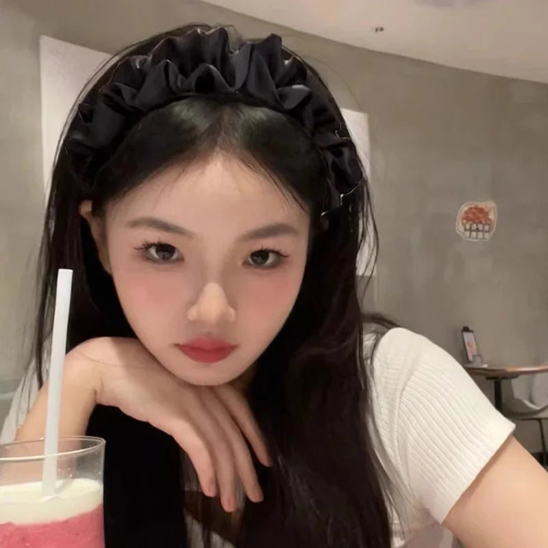 New Black Fold Simple Hairband For Women Girls Elegant Heighten Headband Hair Band Sweet Hair Hoop Fashion Hair Accessories