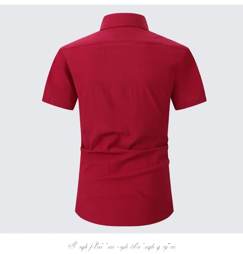 Men's short-sleeved shirts are casual, trendy, comfortable, cool on the street, versatile, simple and slimming in summer