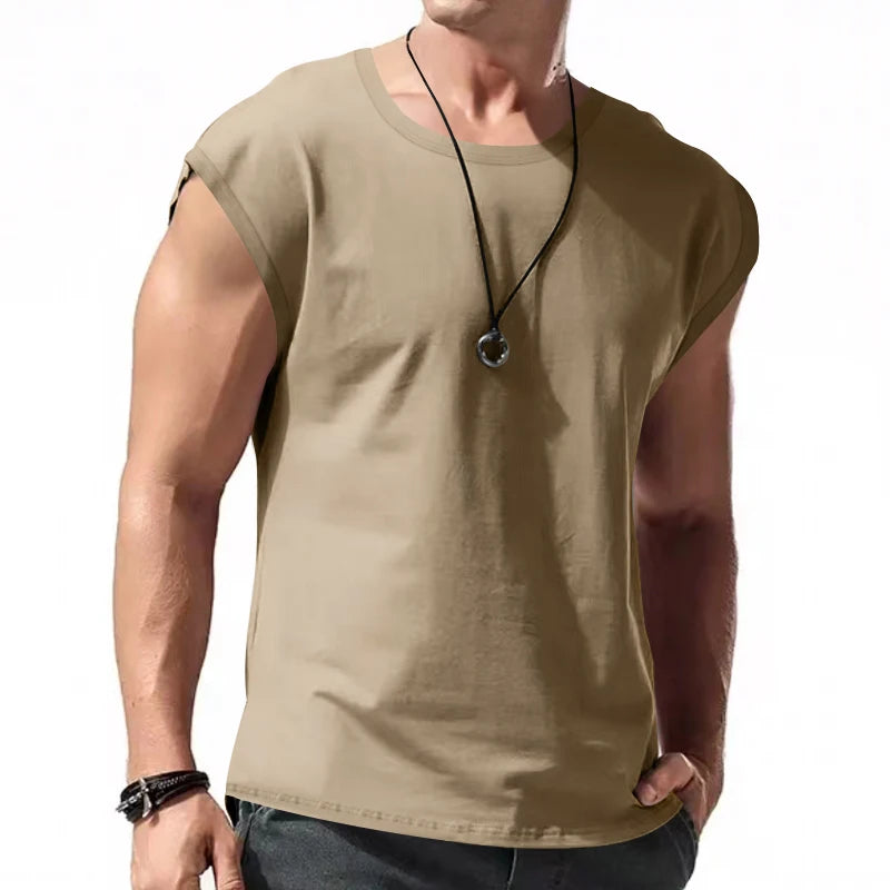 Men's Wear New Sleeveless T-shirt Men's Summer Leisure Sports Loose fitting Men's Short  vest sir