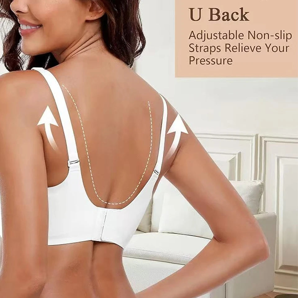 Women's Push Up Soft Bra Removable Padded Non Wired Bra Comfort Seamless Full Coverage Everyday Bra Underwear For Women