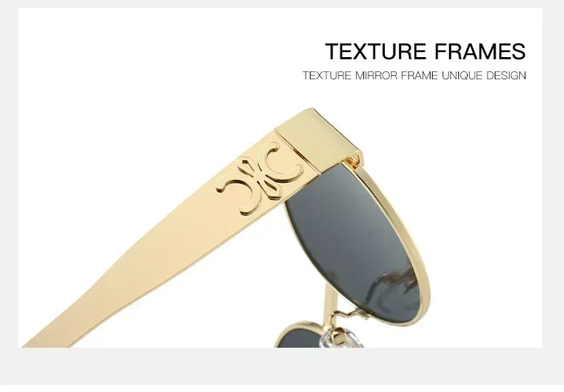 Luxury Metal Brand Sunglasses for Men and Women Unisex Designer Fashion Sun Glasses Oval Unisex Stylish Eyewear Shades UV400