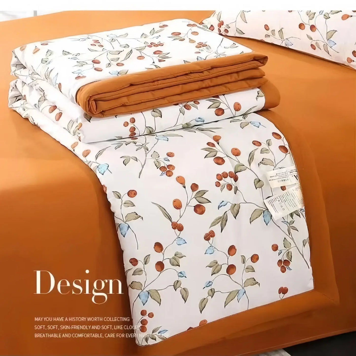 Cotton Air-Conditioning Quilt Cover for Children and Adults, Soft Flower, Double Printed, Washable Bed, Home Use, New,