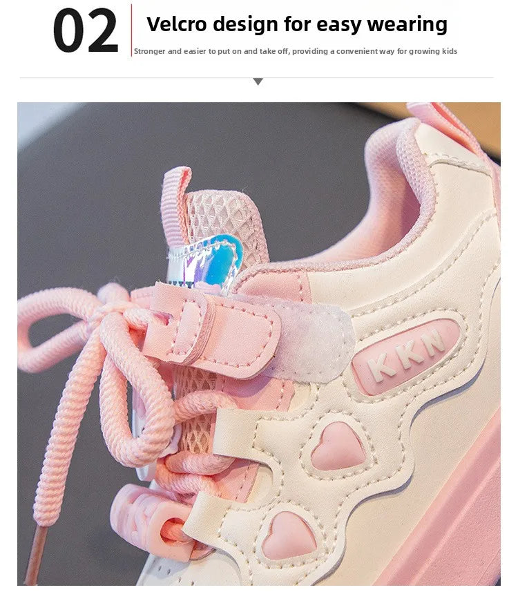 New 2025 Spring Autumn Girls Fashion Sneakers Princess Style Lightweight Casual Shoes for Little Girls