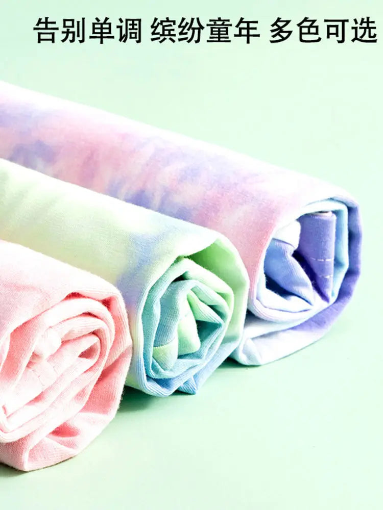 Kawaii Super Kitties Children T-shirt Tops Baby Cute Cat Short Sleeve Casual Clothes Girl Kids Tie Dye Tops Clothing Shirts Gift