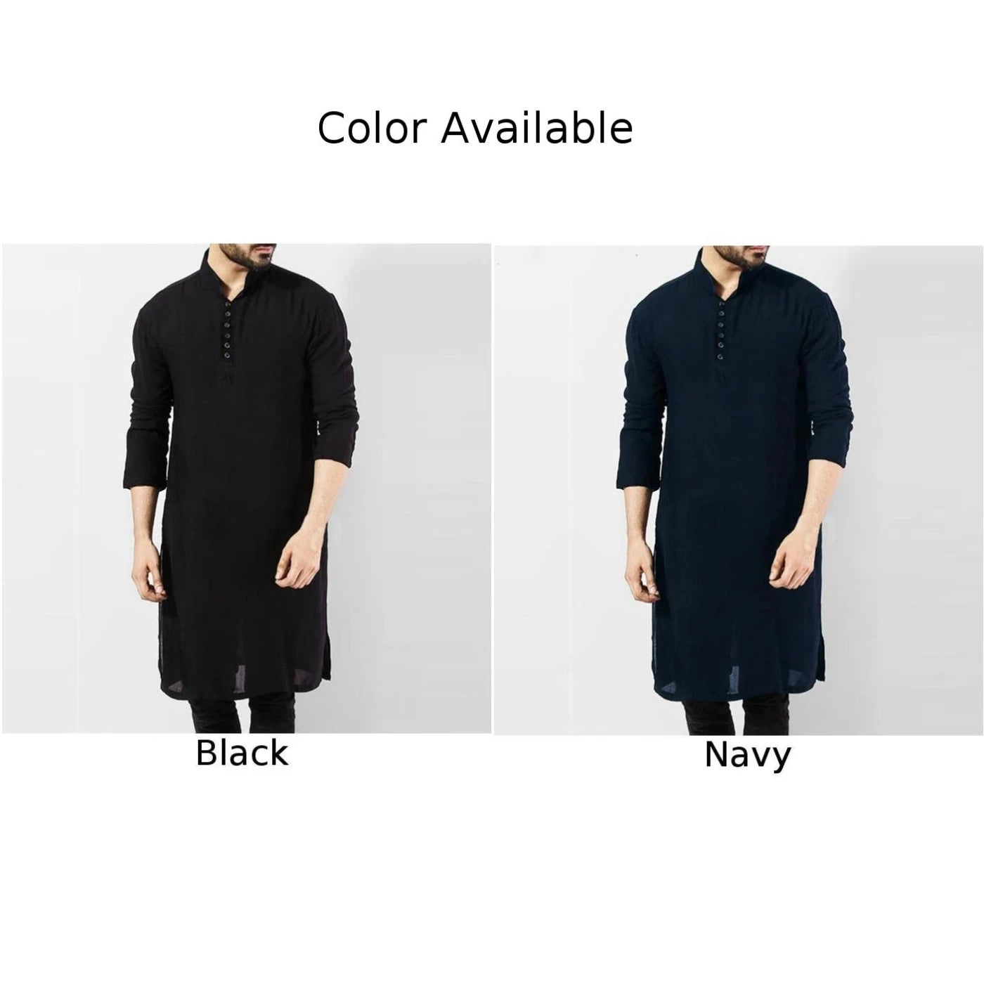 Mens Indian Traditional Kurta Shirt Long Sleeve Cotton Ethnic Kaftan Tunic Blouse for Men, Sizes M-3XL, Authentic Cultural Wear