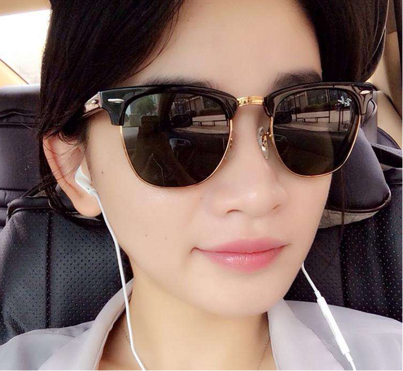 European and American Hipsters Metal Semi-Rimless Sunglasses Retro Polarized Sunglasses Men's and Women's Fashion Accessories Personalized Glasses