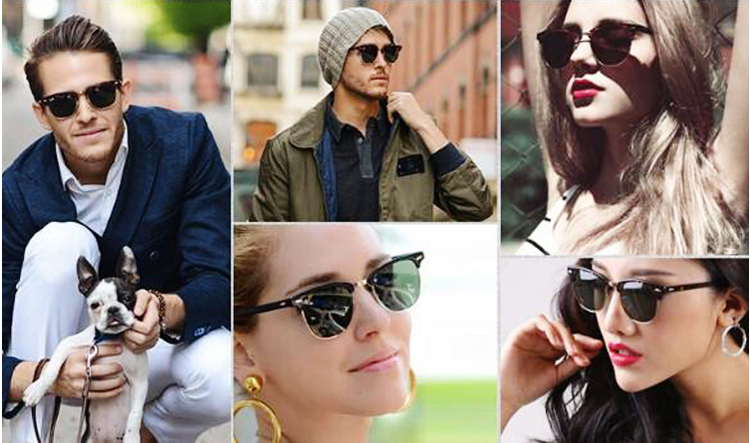 European and American Hipsters Metal Semi-Rimless Sunglasses Retro Polarized Sunglasses Men's and Women's Fashion Accessories Personalized Glasses