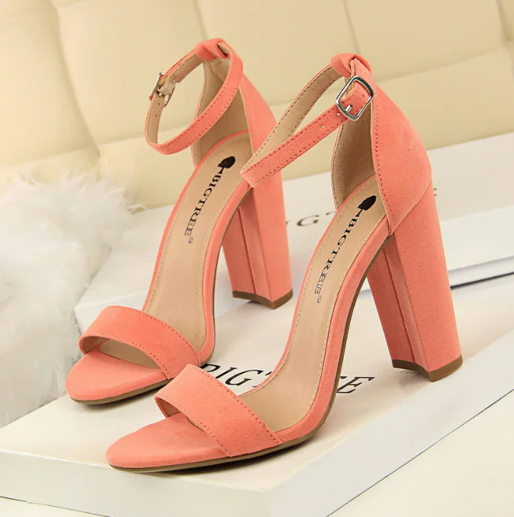 Summer High Heels, Fashionable Simple Chunky Sandals