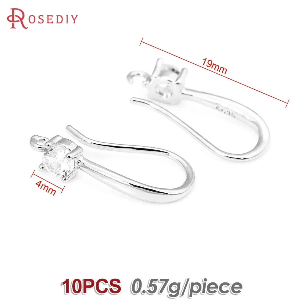 18K Gold Color Brass with Zircon Round Earrings Hooks High Quality Diy Jewelry Making Supplies Earrings Accessories for Women