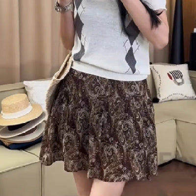 Printed Short Women's Summer Casual Skirt