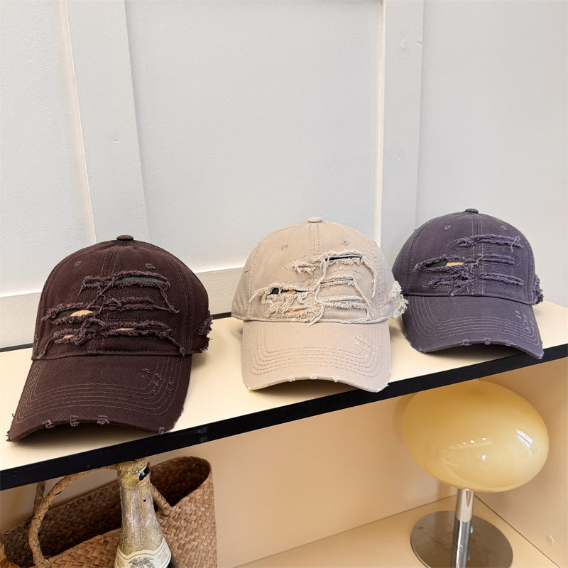 Sun Hat Make Old Ripped Soft Top Baseball Cap