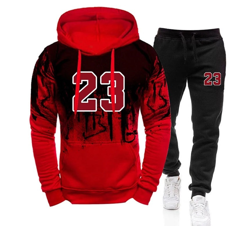 Men's Sport Suit Splashed Ink Printing Sportswear