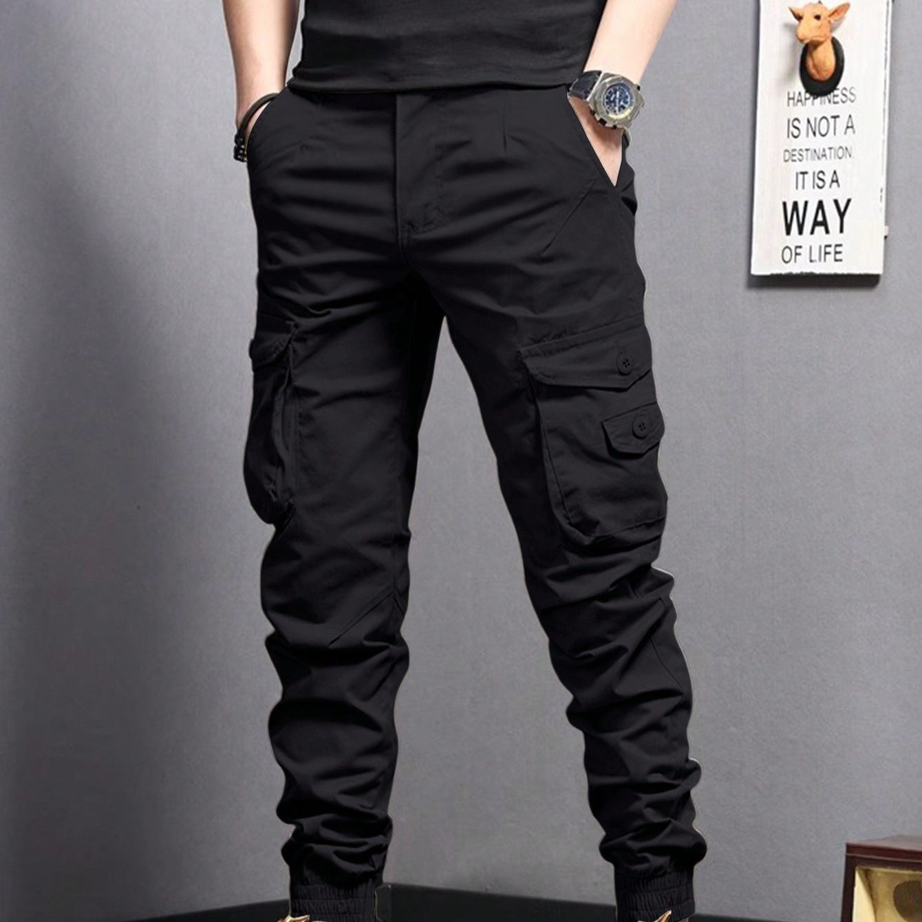 New Summer Casual Drawstring Workwear Pants Men