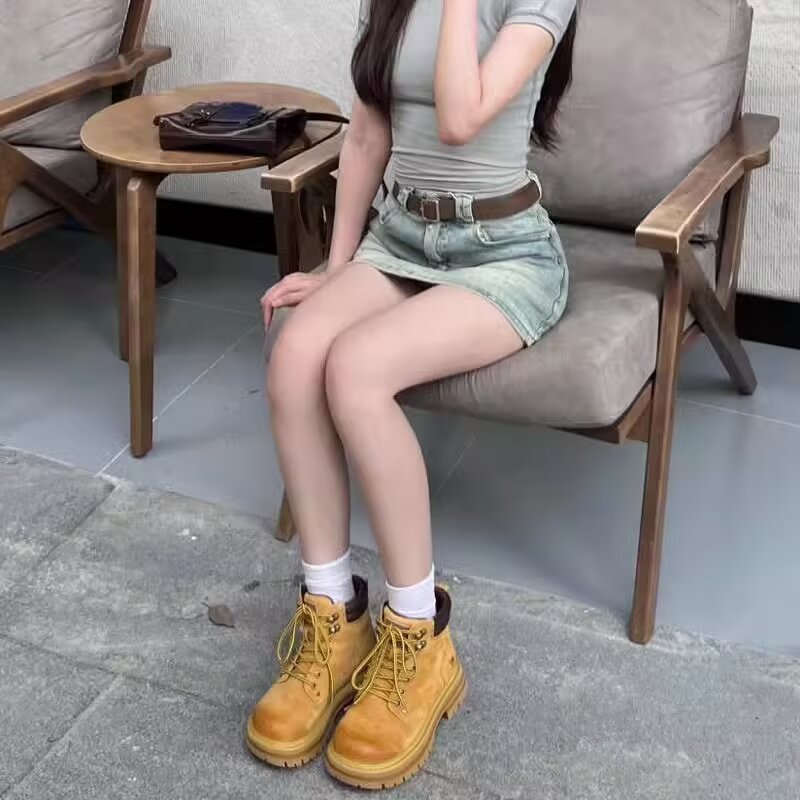 Women's Retro Denim A- Line Skirt Slimming