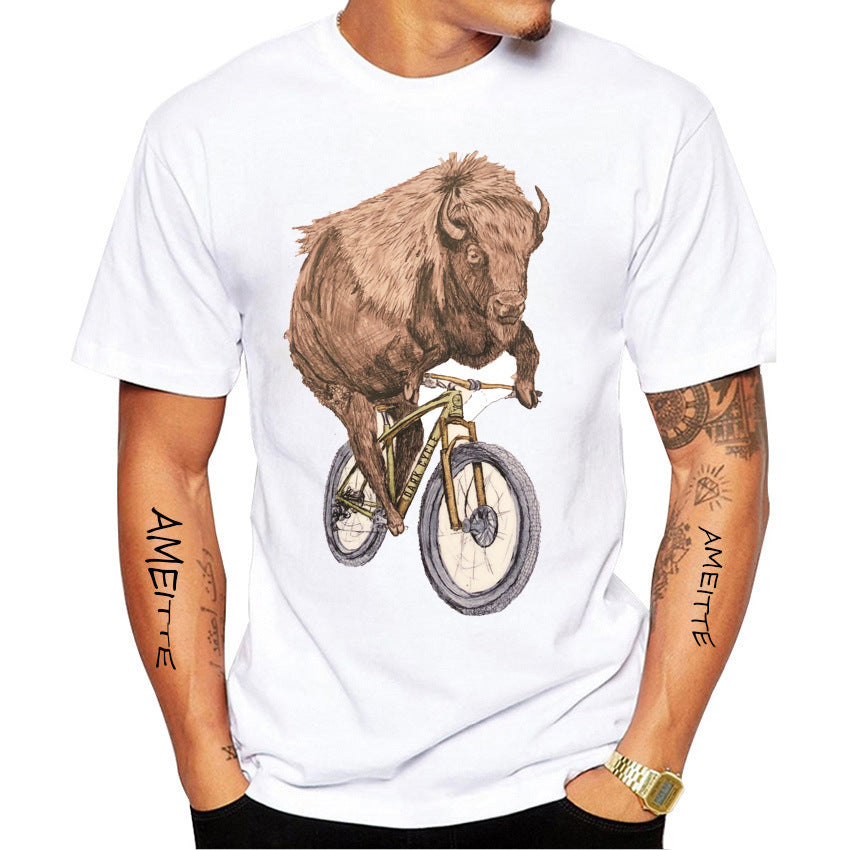 Fashion Personality Animal Funny Men's Printed Top