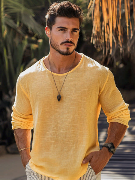 Men's Casual Solid Color Breathable T-shirt