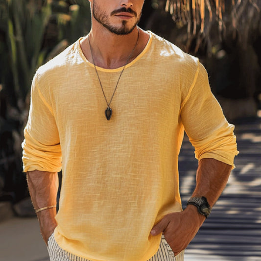 Men's Casual Solid Color Breathable T-shirt