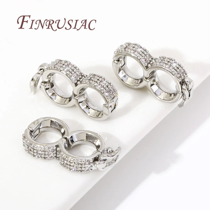 Necklace Clasps 18K Gold Plated Brass with Zircon Pearl Enhancer Clasps For DIY Bracelets Accessories Jewelry Making Supplies