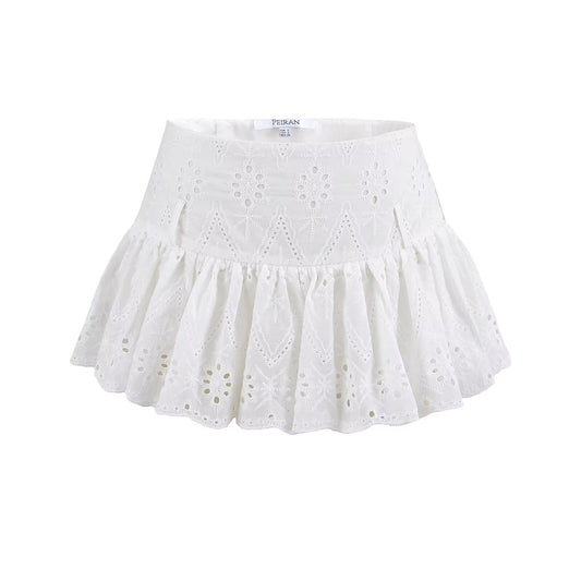 Fall Women's Clothing White Loose Lace Positioning Culottes
